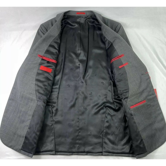 Bartorelli Napoli Gray Green Striped Mens Wool Suit 38R Pant 32XUnfinished NWT - Picture 7 of 11